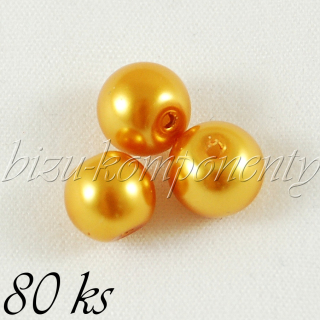 Žluté voskované perle, 4mm 80ks